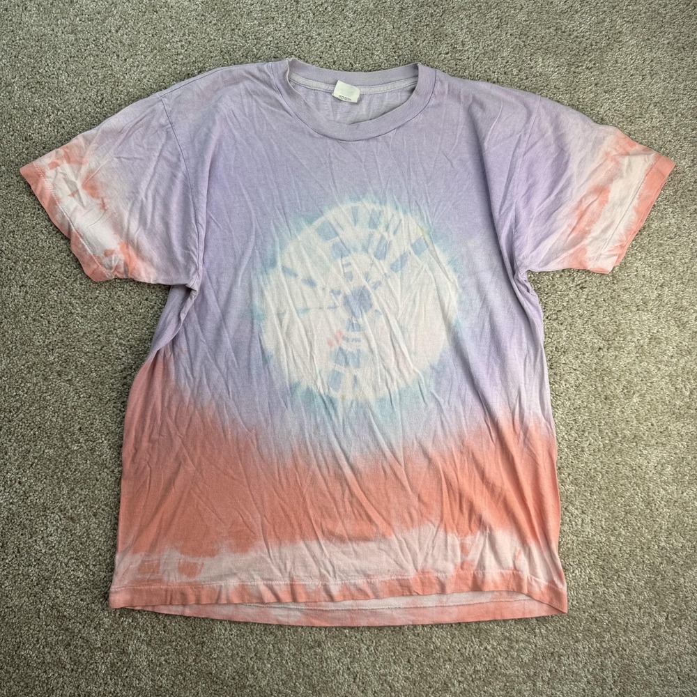 Vintage Fruit Of The Loom Tie Dye Shirt Mens XL Purple Pink Pastel Tee T-Shirt